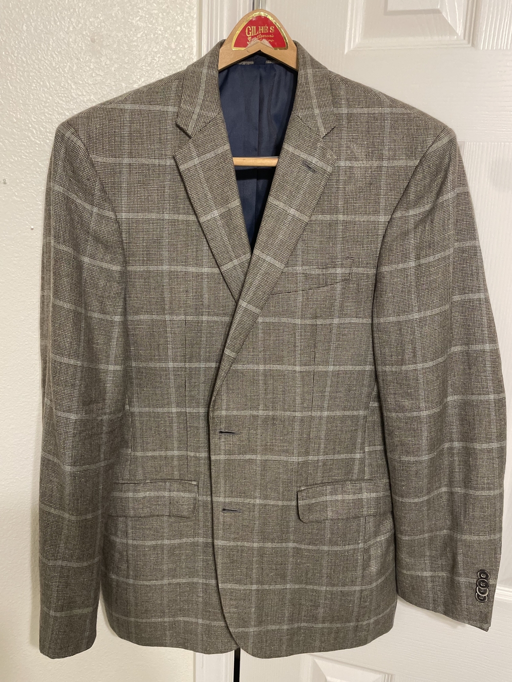 Men's Gray Windowpane Sport Coat Blazer